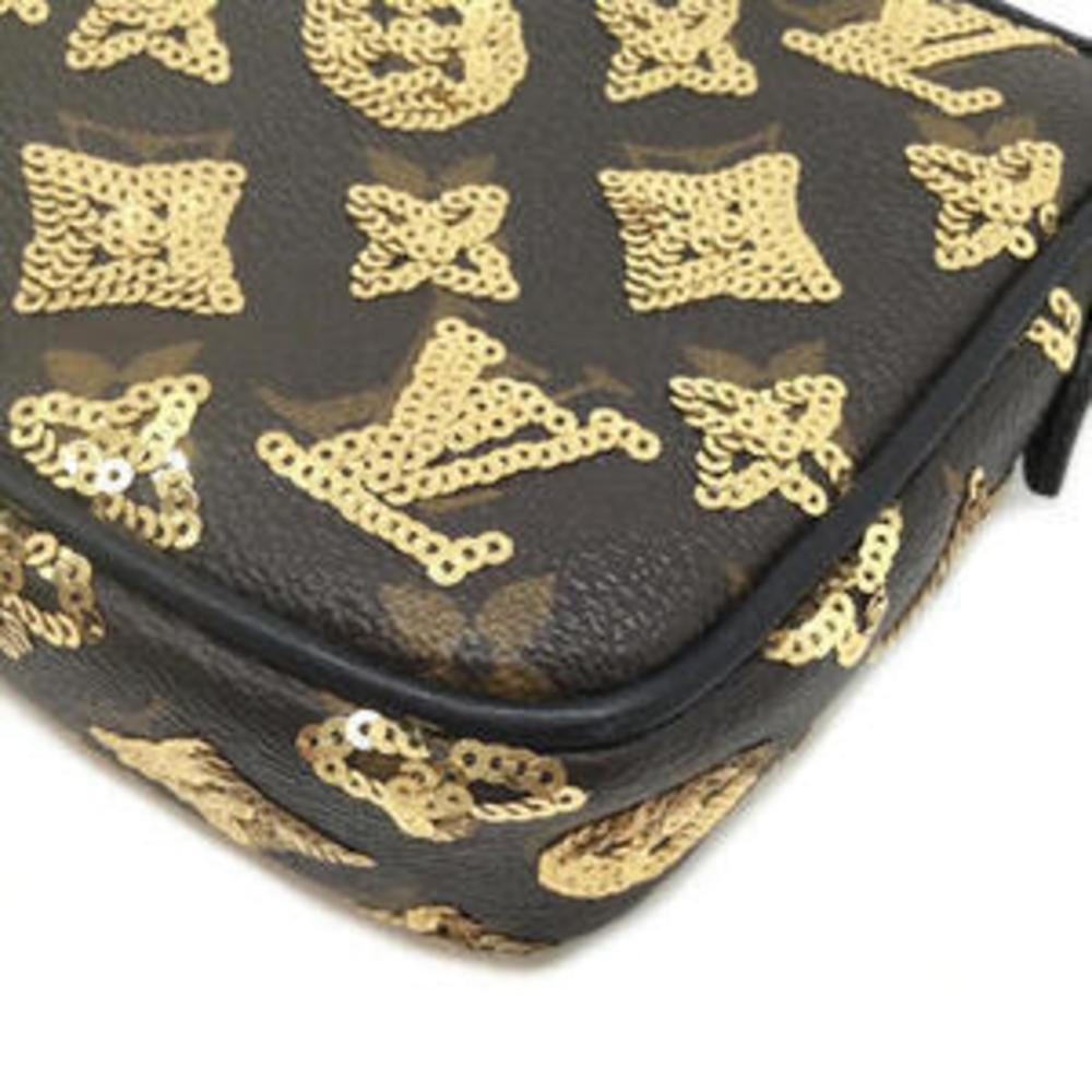 Louis Vuitton Pochette Accessoire Eclipse Sequin Handbag Brown - Picture 9 of 16